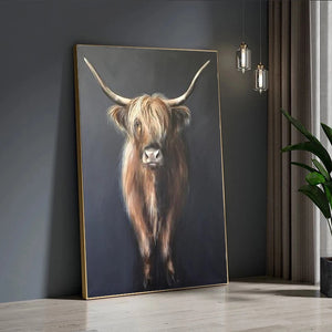 Peinture de décoration pour salon représentant la belle vache